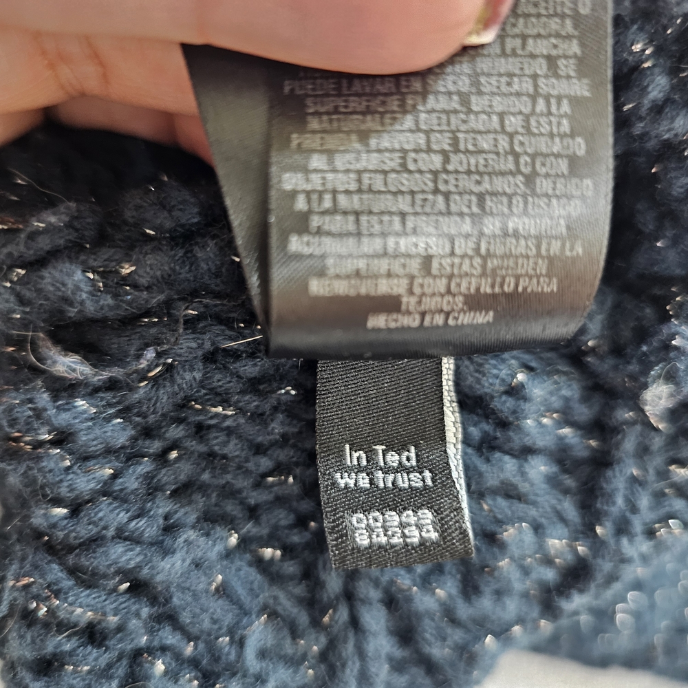 Ted Baker Dark Teal Cable Knit Crewneck Sweater - Picture 10 of 13